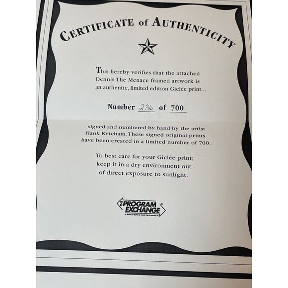 Dennis The Menace Hank Ketchum Giclee Print Limited 236/700 Signed Framed COA - Picture 14 of 16